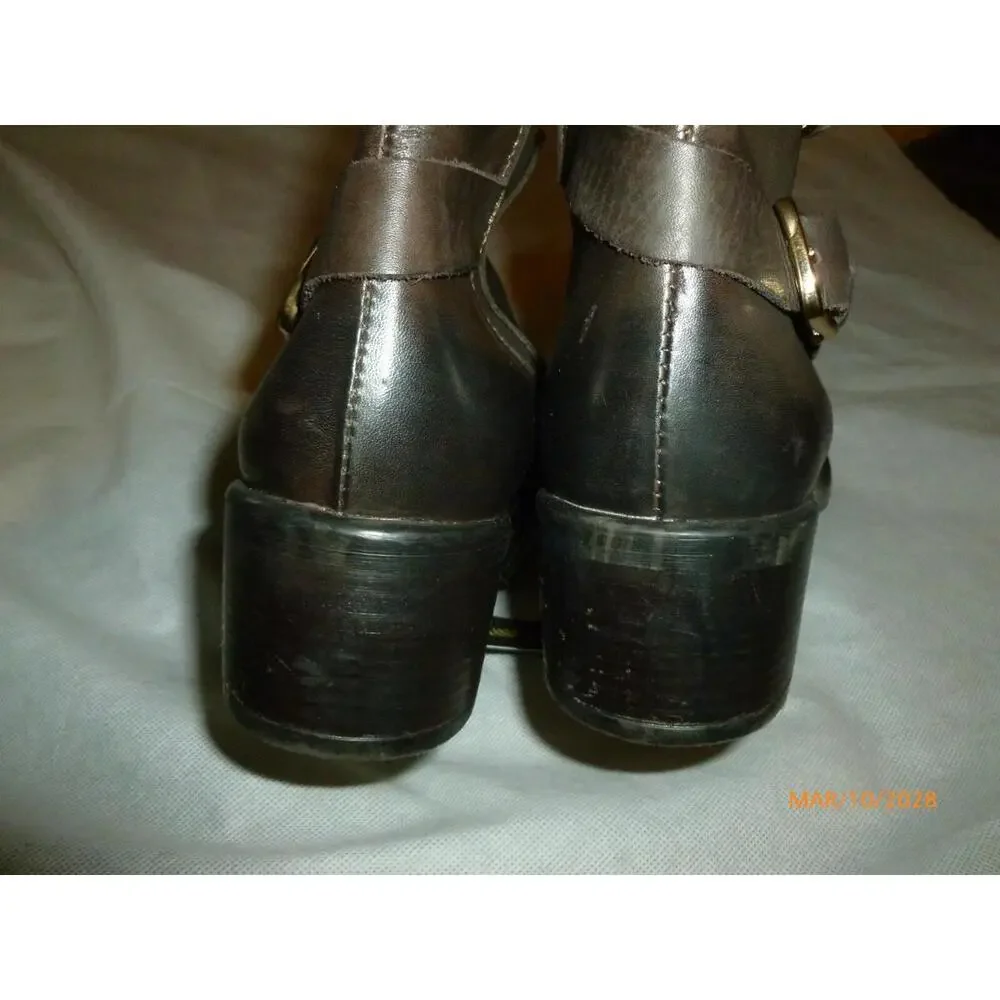 NWOB NEW Emanuele‎ Crasto Brown Leather Made in Italy Ankle Boots sz 38 US 7.5